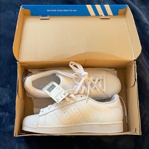 NWT White Adidas Superstar Shoes